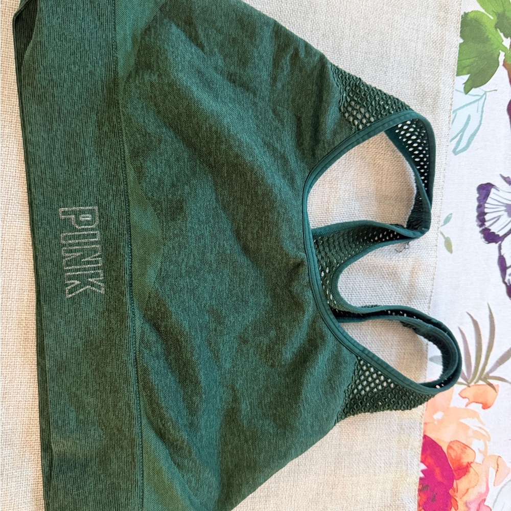 PINK Victoria's Secret Green Sports Bra
